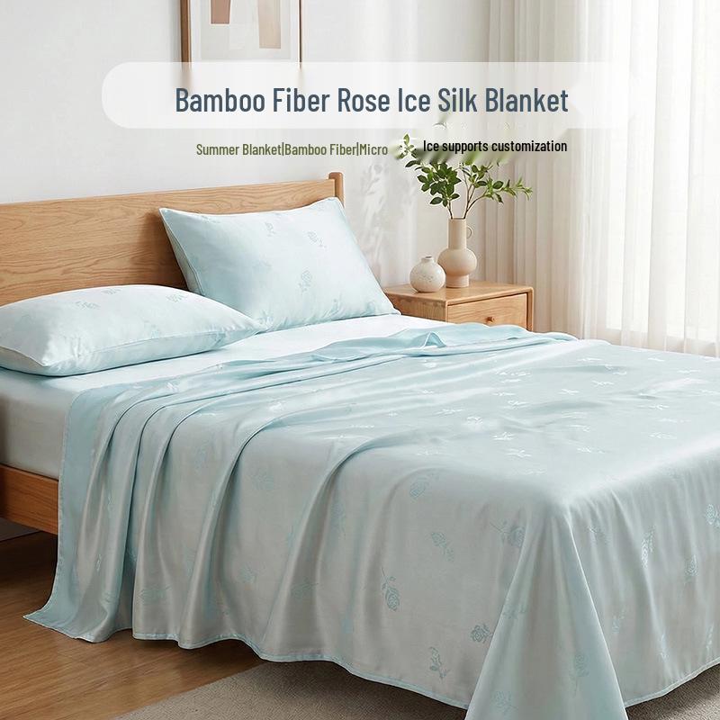 Bamboo Ice Silk Cooling Blanket for Office and Summer