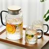 High Value Begonia Flower High Borosilicate Glass Kettle Household Juice Pot Refrigerator Cold Kettle Set