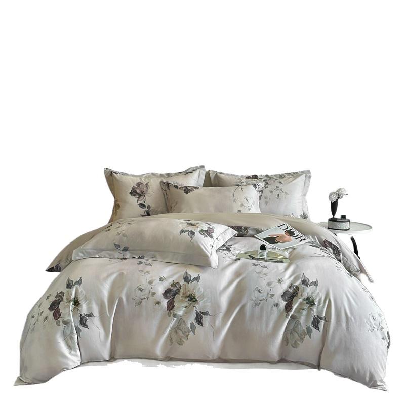 Tencel Cotton Printed Four-Piece Set - Lightweight Luxury Bedding for Spring & Summer