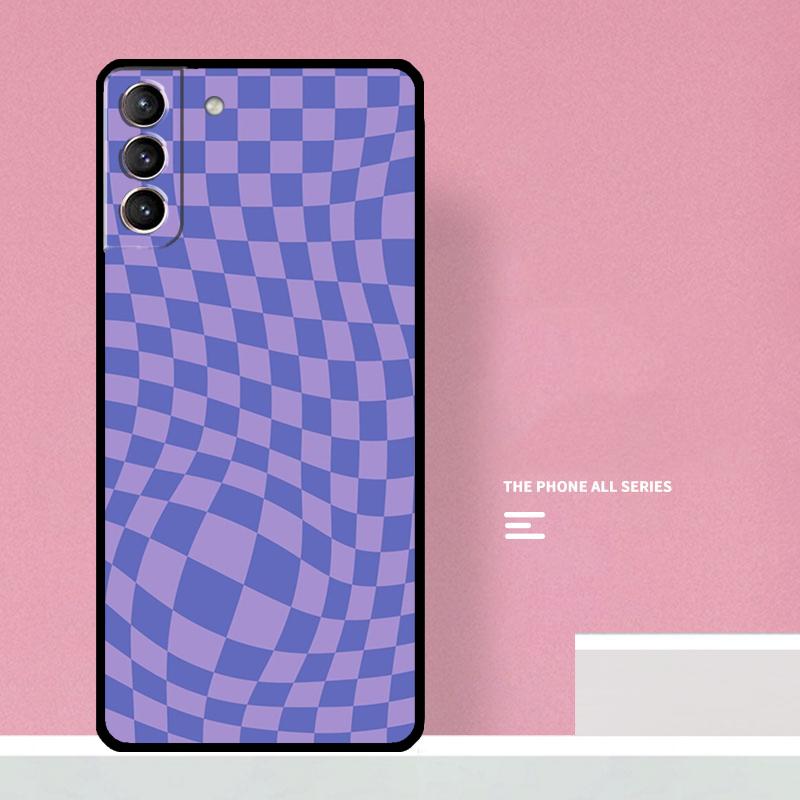 Check Orange Green Moss Twist Phone Case For Samsung Galaxy S26 S23 Ultra S20 S21 S22 S24 S25 Plus S10 S25 FE Cover Coque