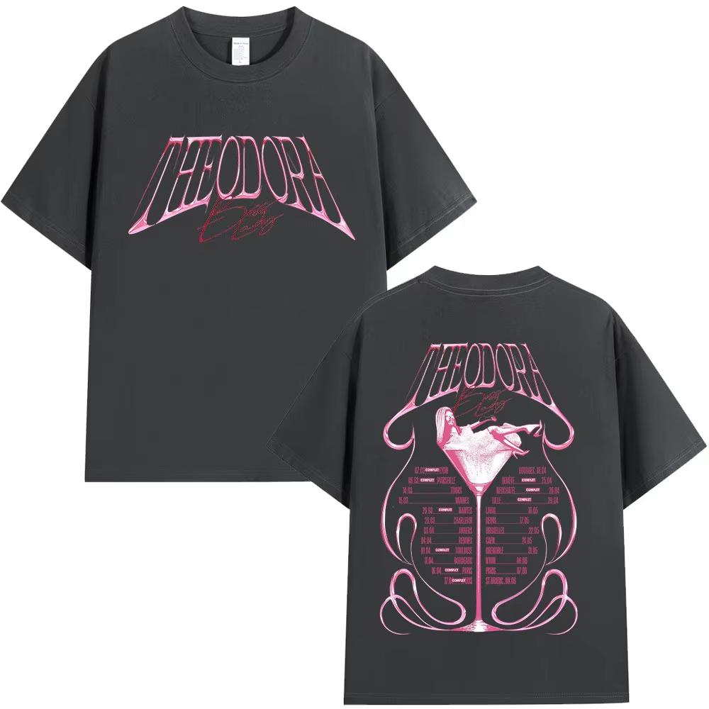 Rapperin Theodora BOSS Lady Album Tour T-Shirts Fan Geschenke Herren Damen Hip Hop Mode T-Shirt Männlich Lässig Vintage Übergroße T-Shirts