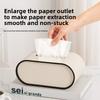 High-end Living Light Luxury Paper Box Room Creative Oval Leather Tissue Box Bedroom Desktop Napkin Storage Box Organization