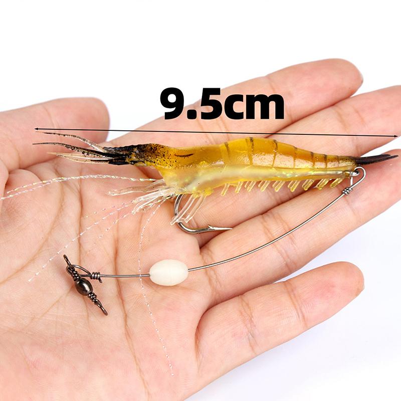 Luminous Soft Fishing Lures Fake Shrimp Floating Shaped Lure Bait Bionic Artificial Shrimp With Hook Fishing Tackle