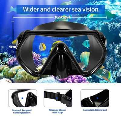 Swimming Eyewear Tempered Glass Adults Water Sports Equipment Snorkeling Scuba Diving Mask Transparent Large Frame Goggles