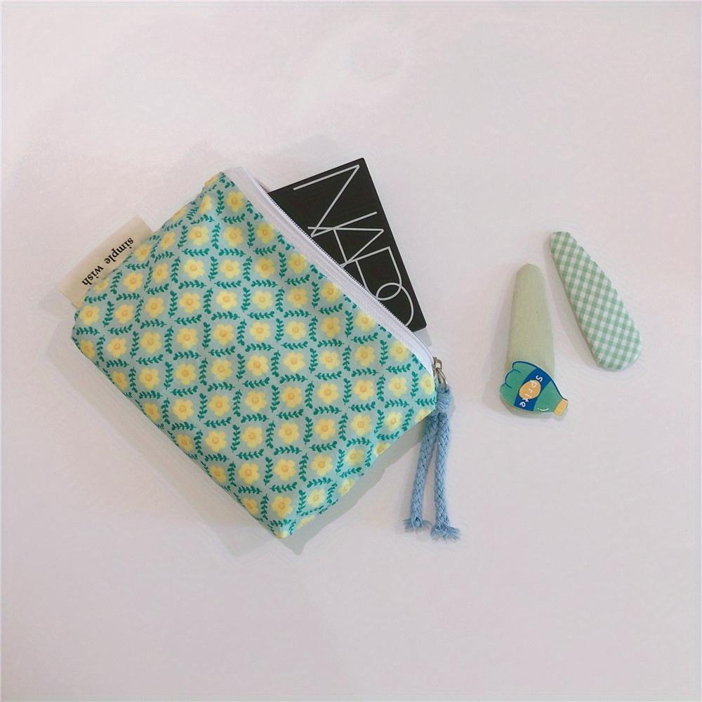 Women's Coin Purse, Spring Small Fresh Floral Fabric Coin Purse Storage of Keys ID Card Lipstick Storage, Small Cloth Bag Headphone Bag