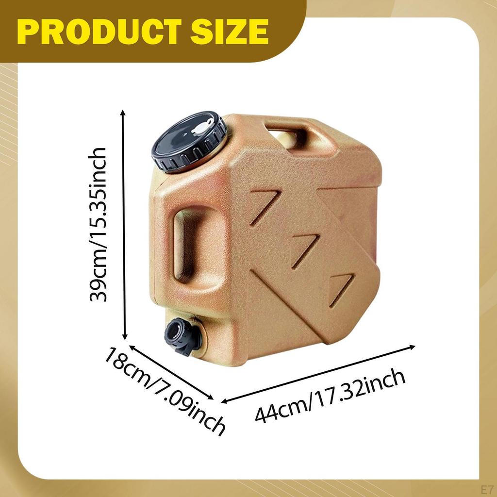 Water Container with Faucet Barrel 20L Adjustable Carrier Bucket Jug for Camping Outdoor
