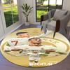 Cristiano Ronaldo Round Area Rug,Carpet Rug for Living Room Bedroom Sofa Playroom Decor,Non-slip Floor Mat
