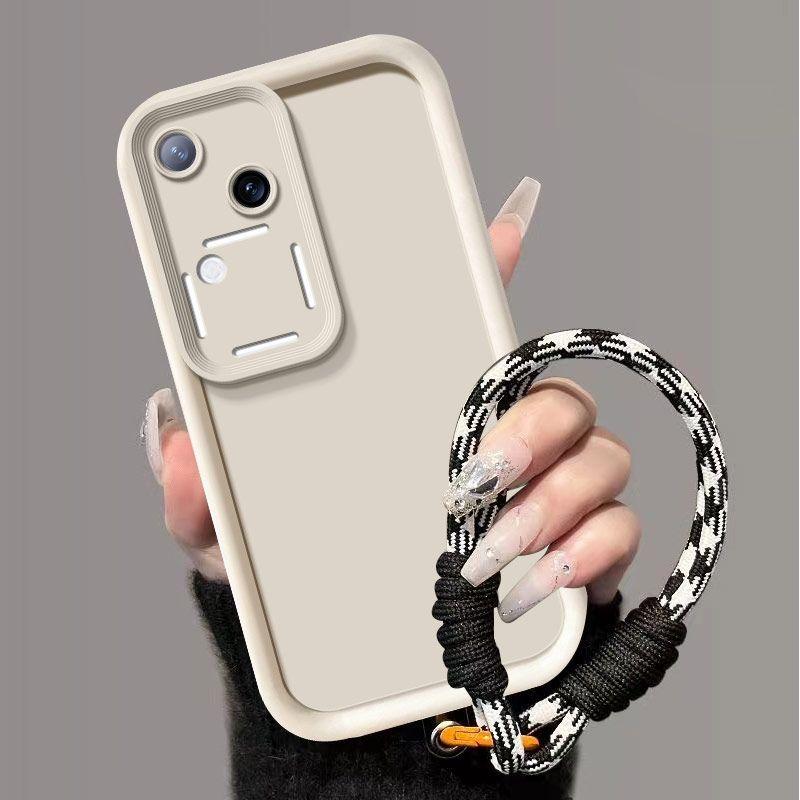 

Для Vivo V30 Чехол vivo v30 5G Чехол для телефона Плетеный шнурок Матовая задняя крышка Ощущение кожи Защита Противоударный чехол vivo V30