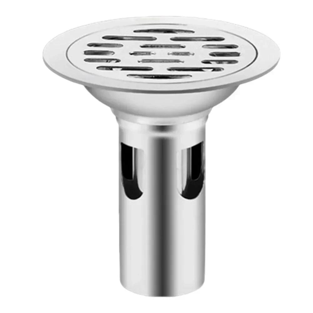 10cm Floor Drain Stainless Steel Floor Drain Deant Shower Water Filter Cover Quick-drainage Tool Bathroom Washbasin Accessories