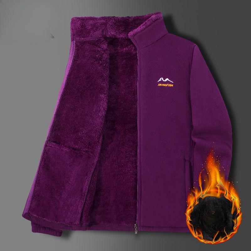 

Плюс Бархатный Утепленный Осенне-Зимний Свитер Флис Женская Куртка из Поларфлиса Большого Размера Теплая Женская Блузка Одежда для Мамы XXXXXL темно-фиолетового