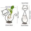 Simple Cat Iron Art Plant Flower Pot Hydroponic Plant Vase Clear Glass Vase Flower Arrangement