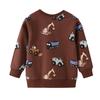 Boys' Cartoon Long Sleeve Knitted Cotton Sweatshirt - Autumn European & American Style Children's Clothing
