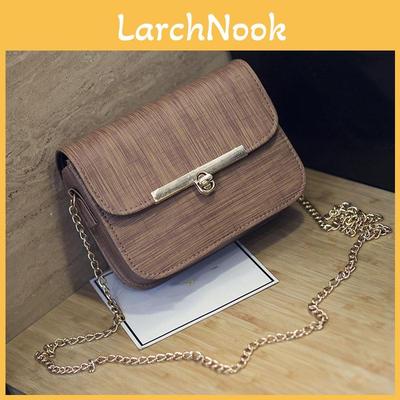 Durable Small Square Cross Body Bag With Chain In Rich Pu Leather
