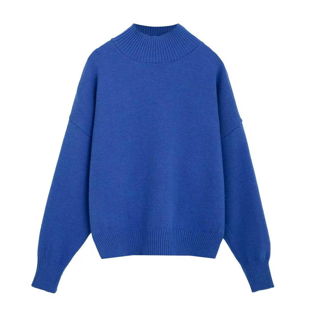 Z European Style 2025 Women's Fashion Soft Stand Collar Knitwear