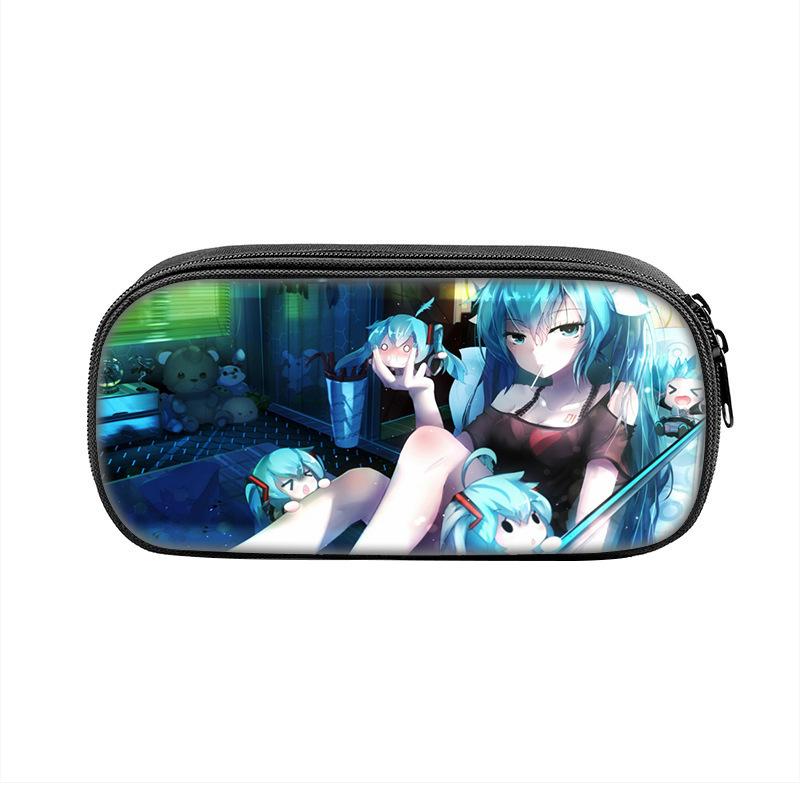 Hatsune Miku Pencil Case Miku Anime Surrounding Male And Female Students Large Capacity Stationery Case Pencil Case Bag