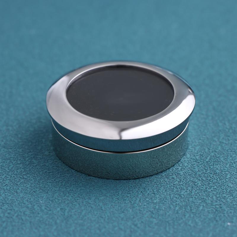Round Diamond Display Box Stone Gem Storage Case Store Show Gemstone Organizer Silver Metal Diamond Gift Packaging Box