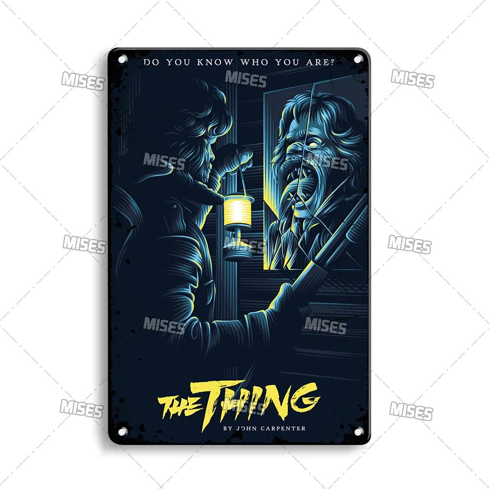 MISES Movie The Thing Metal Plaque Industrial Decor Metal Sign Vintage Metal Tin Sign Bar Home Metal Poster Old Decorative Plate