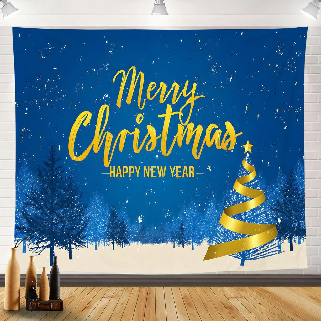2025 Merry Christmas Tapestry: Festive Holiday Background Wall Hanging for Party Decoration