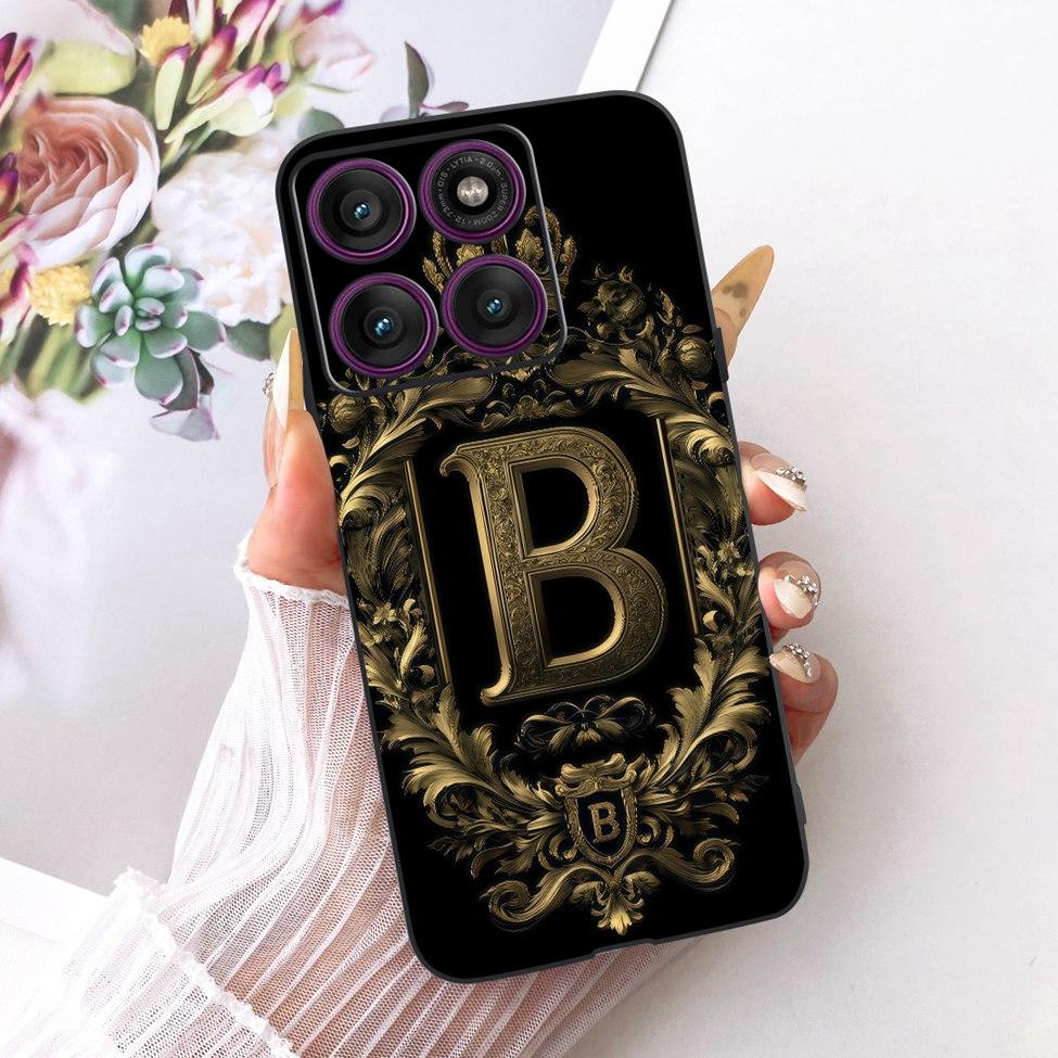 For Motorola Edge 60 Pro Case Silicone Luxury Crown A-Z Letters 2D Painted Soft Casing For Motorola Edge 60Pro XT2507-1 Cover