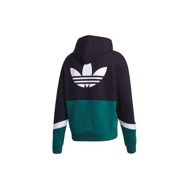 adidas Originals Men's SPRT US FT OH Colorblock Pullover Hoodie Black Green GJ6718