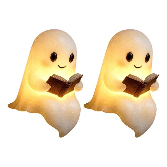 Ghost Night Light Desk Ghost Reading Book Lamp Cartoon Ghost
