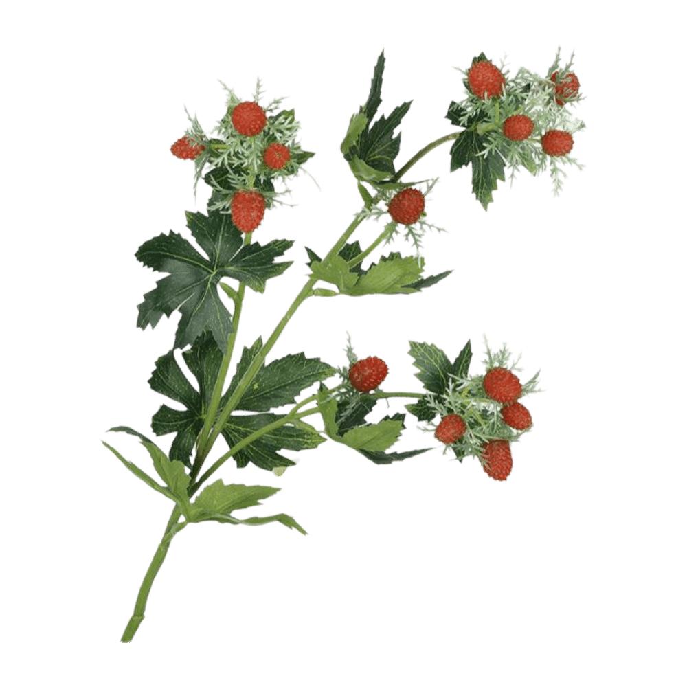 DIY Raspberry Artificial Plant Green Leaves Artificial Raspberry Branches Desktop Ornament