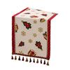 Christmas Chenilles Table Runner With Colorfast Woven Design And Tassels For Festives Home Dining Atmosphere Decoration