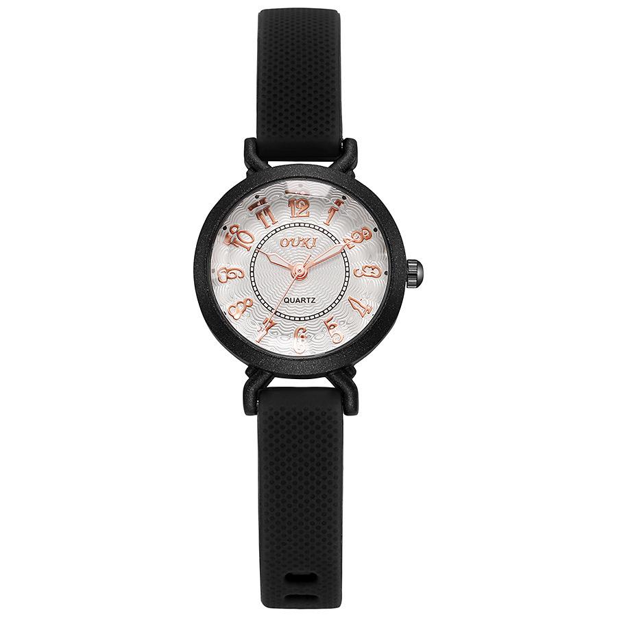 Ladies Small Dial Watch Alloy Luxury Quartz Watch Comfortable Silicone Band Fashion Watch
