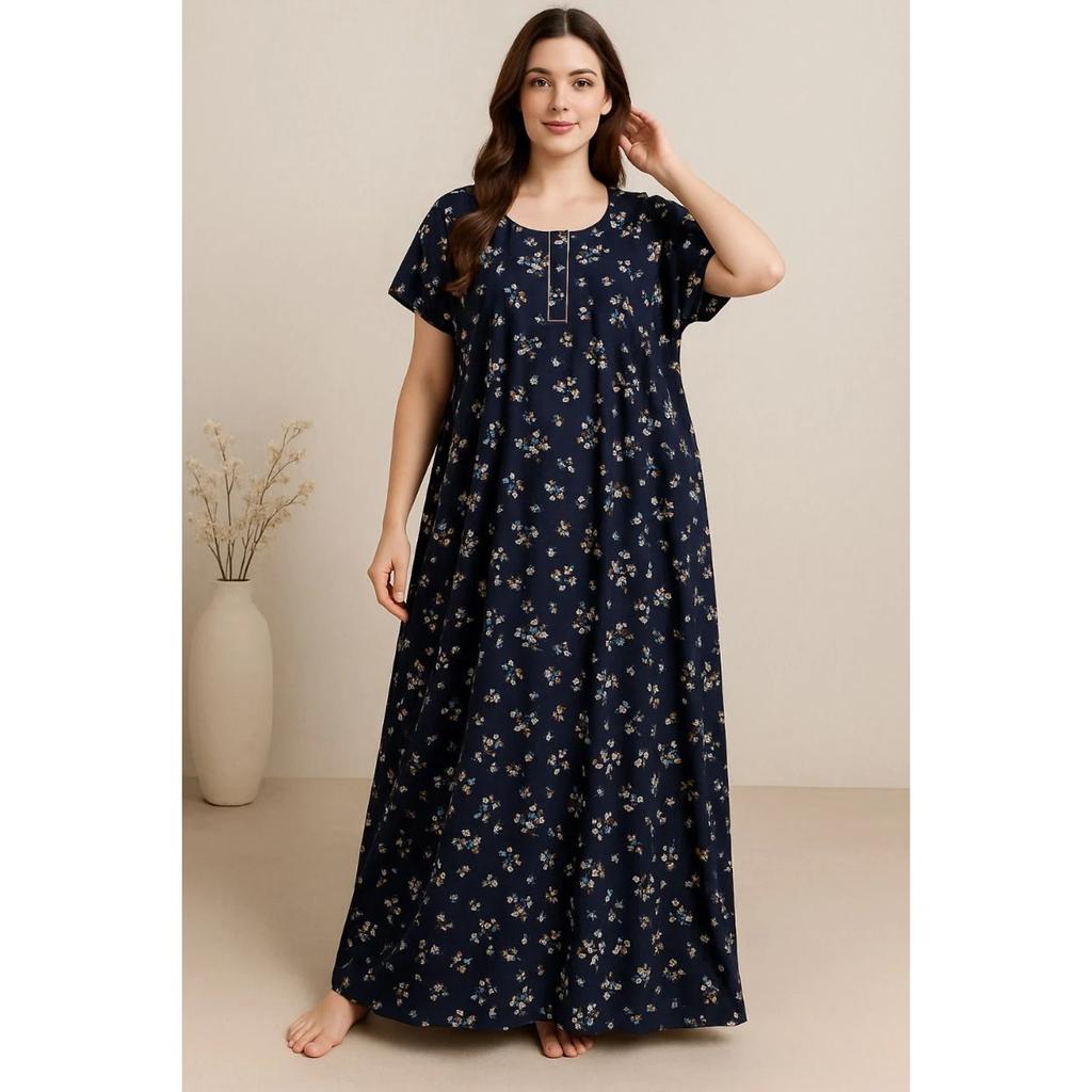 Indian Cotton Breathable Night Gown Women Designer Lightweight Maxi Nighty