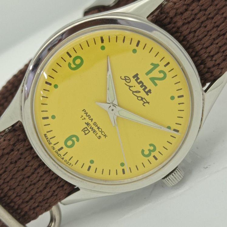 

OLD HMT PILOT WINDING ИНДИЙСКИЕ МУЖСКИЕ МЕХАНИЧЕСКИЕ ЧАСЫ a413059-1 Sku009-a413059
