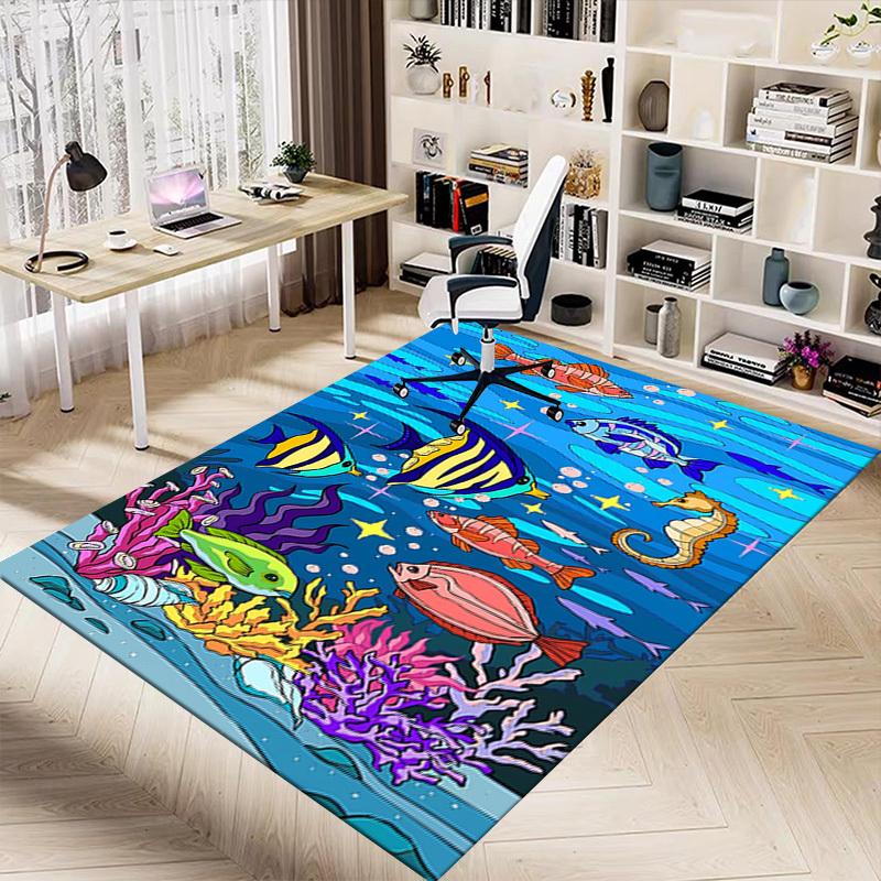 1pc sea life oceanic Carpet Anti Slip Polyester Floor Mat for office.Bedroom