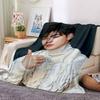 1Pc Cha Eun-woo Print Blanket Soft Comfortable Polyester Throw Blanket Allseason Use Perfect Bedroom Office Outdoor Ideal Christmas Gift Choice Print 