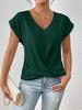 2026 Bestseller Women's Solid V-neck Short-Sleeve T-shirt - Elegant Spring/Summer Top