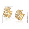 Women Fashion Elegant Leaf Crystal Ear Studs