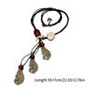 Long Bohemian Ceramic Bead Strand Necklace Ethnic Leaf Pendant Fringe Jewelry for Women Summer Statement Accessory