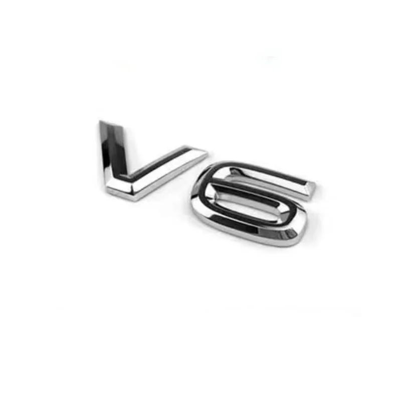 1pc 3D ABS Chrome Black Logo V6 Car Sticker Fender Trunk Emblem Badge For Volkswagen VW Touareg CC Arteon Golf R32 AccessoriesNB10