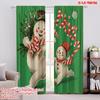 2pcs,2D Plane Printing Pattern Curtains Unique Snowman Durable 100% Polyester Fabric (without Rod) Versatile All Perfect for