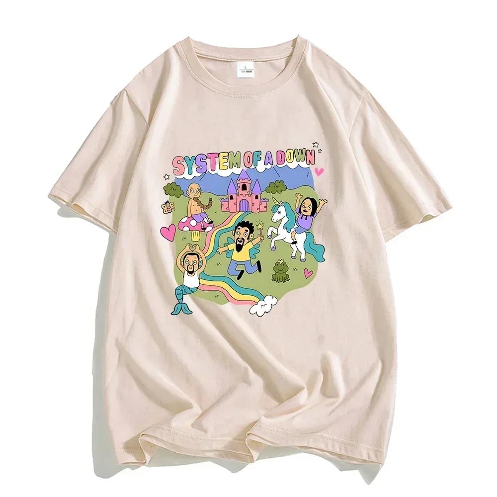 Unisexové tričko kapely System of A Down, vysoce měkké tričko, dámské kreslené grafické tričko, rocková hudba, streetwearová trička, dámské oblečení
