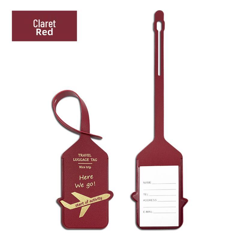 Doppelseitiger PU-Leder-Gepäckanhänger mit Flugzeugdesign