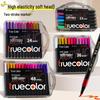 True Color Soft Tip Acrylic Marker Pen, Small Square Barrel, Black Box, No Bleed, Layerable, Ideal for Children's Art and Newspaper Painting.