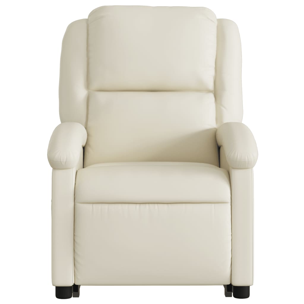 Recliner with Rising Assistance Cream Artificial Leather