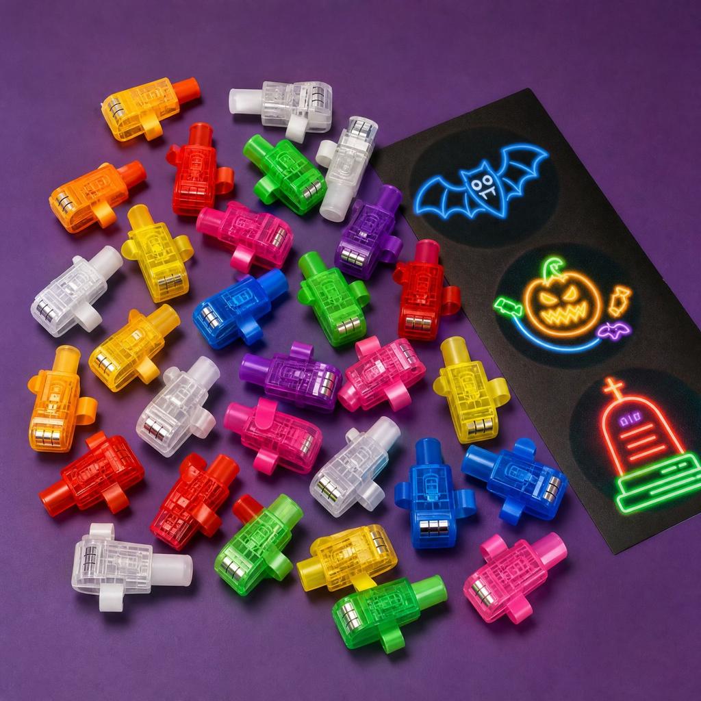 36 Pack Halloween Projection Finger Lights, Party Favors for Kids, Light Up Toys for or Bags