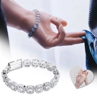 Square Sugar Water Diamond Bracelet, Sparkling Diamond Bracelet, Fan Peripheral, Square Diamond Bracelet