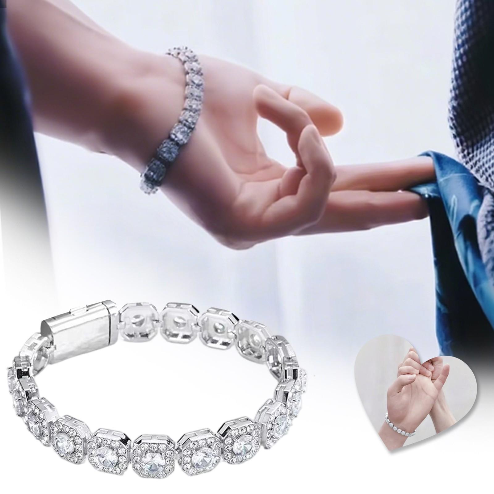 

Квадратный браслет с бриллиантами Сахарная вода , Сверкающий бриллиантовый браслет, Фан-атрибутика, Квадратный бриллиантовый браслет One Size белый