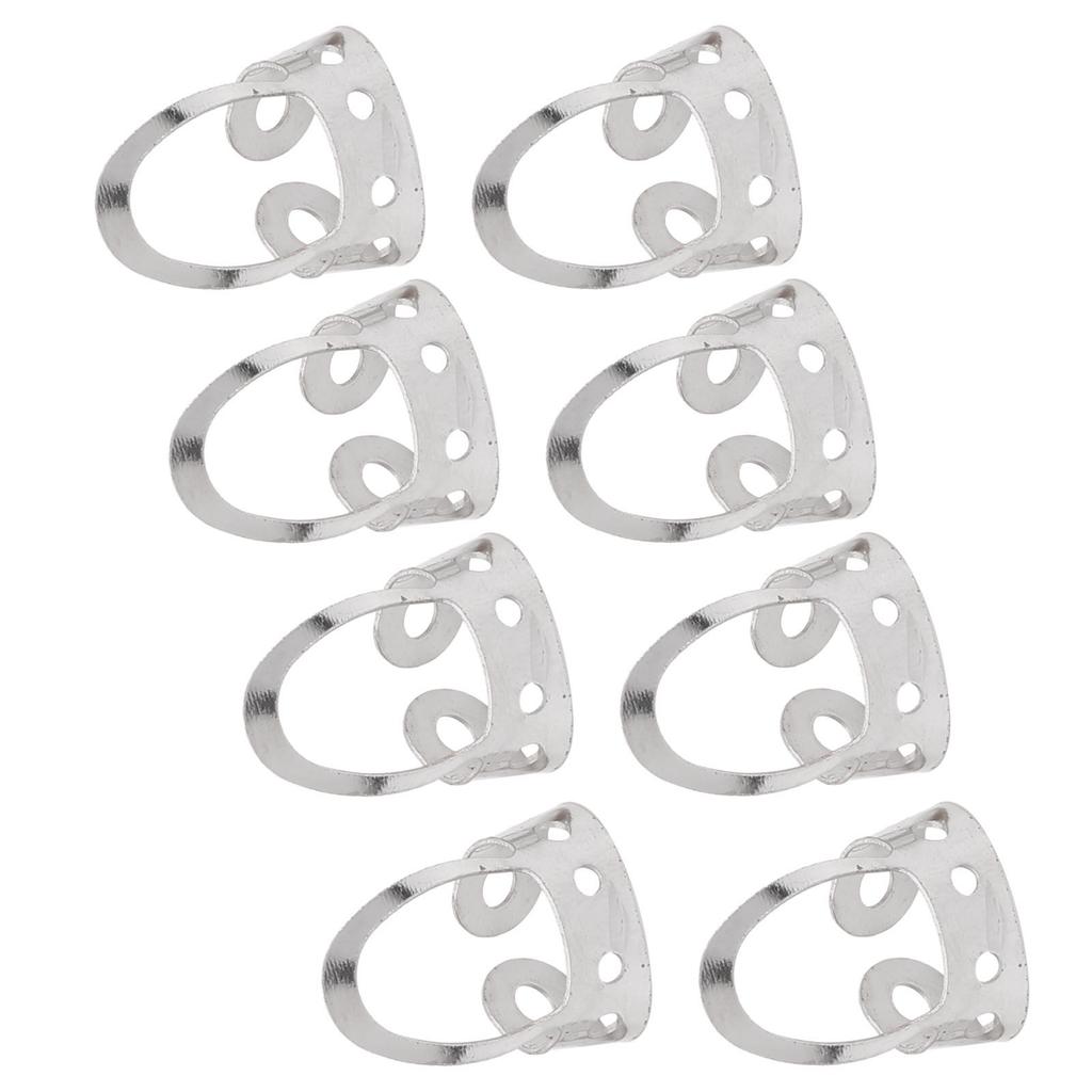 8Pcs Guitar Finger Picks Adjustable Hollow Stainless Steel Musical Instrument AccessoriesSilver