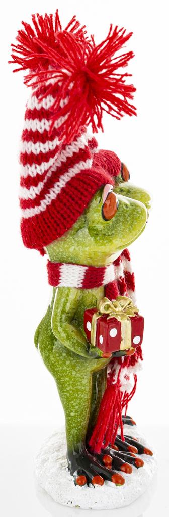Christmas Frog Figurine with Gift Pair 20cm