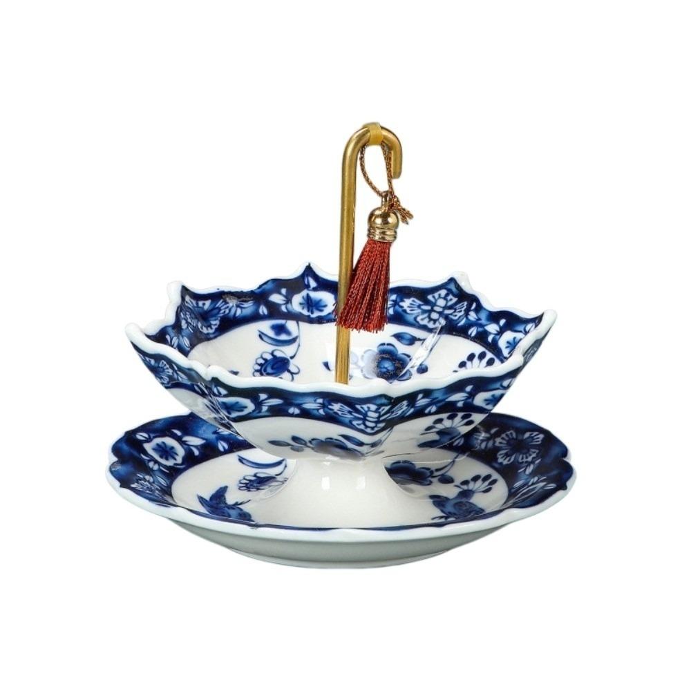 Ceramic Umbrella Tea Strainer Chinese Style Blue and White Porcelain Tea Filter Tea Room