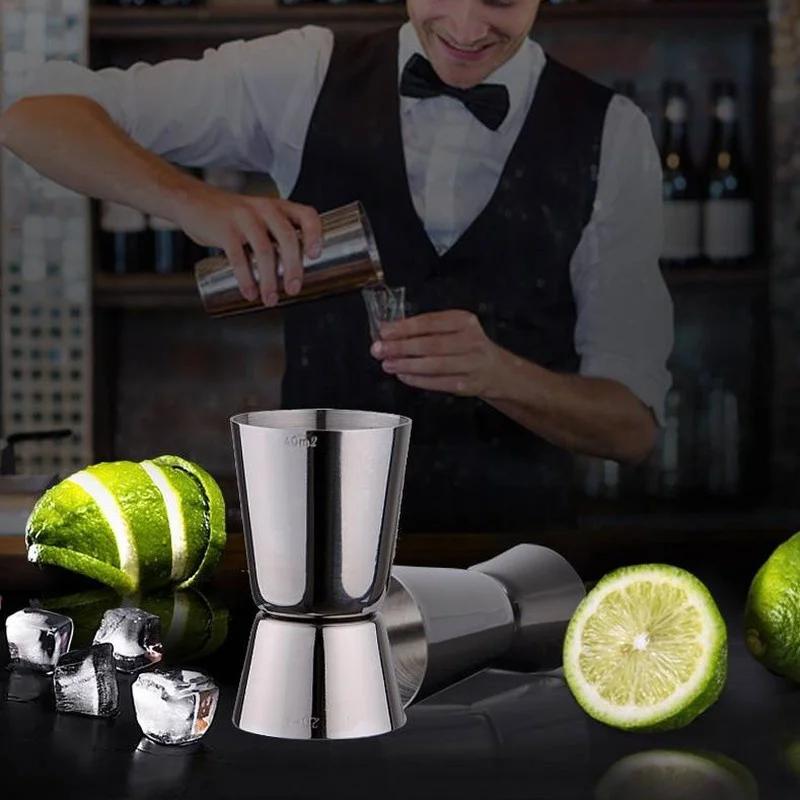 1 PC 15/30ml or 25/50ml Stainless Steel Cocktail Shaker Measure Cup Dual Shot Drink Spirit Jigger Kitchen Gadgets