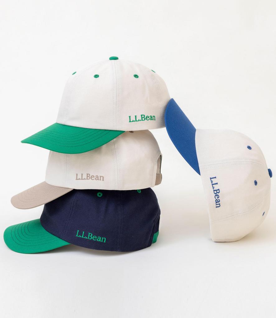 [L.L.Bean] Herren Zweifarbige Kappe aus Oxford-Stoff und Canvas, Größe L, Elfenbein/Grün, Weiß, CJ90201006