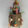 Papageienspielzeug Halloween-Stil Knabbernuss farbiges Papier gewebtes Puzzle Vogelkäfigzubehör Vogelspielzeug